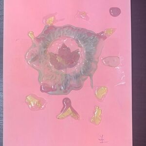 "Amoeba" by Yadi Iah
Mixed Media: Gold Leaf, Adhesive, Leaf